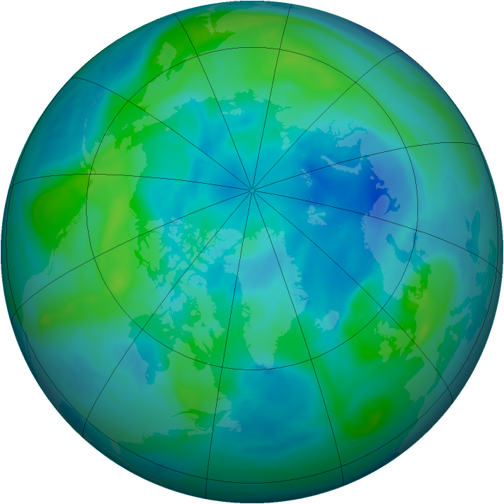 Arctic ozone map for 29 September 2007
